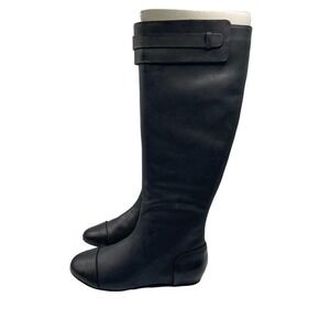 Maxstudio.com Black Draping Leather Boot -‎ Women
